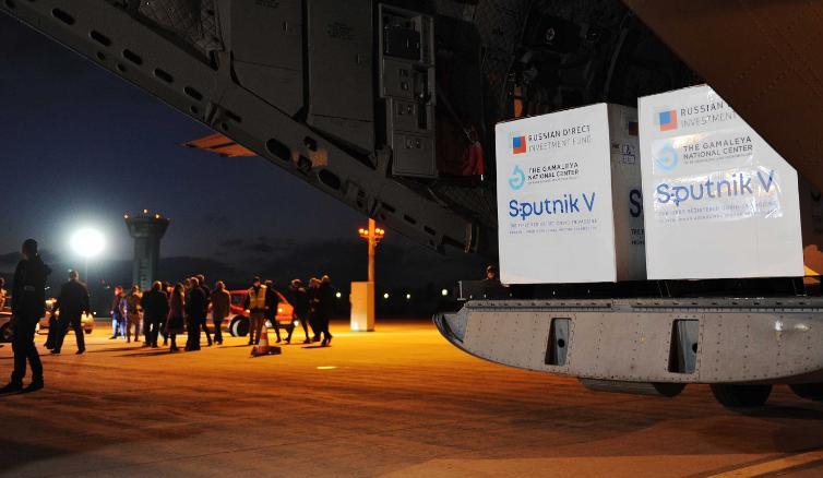 Shipment of Sputnik V vaccine at airport in Slovakia 1-3-2021
